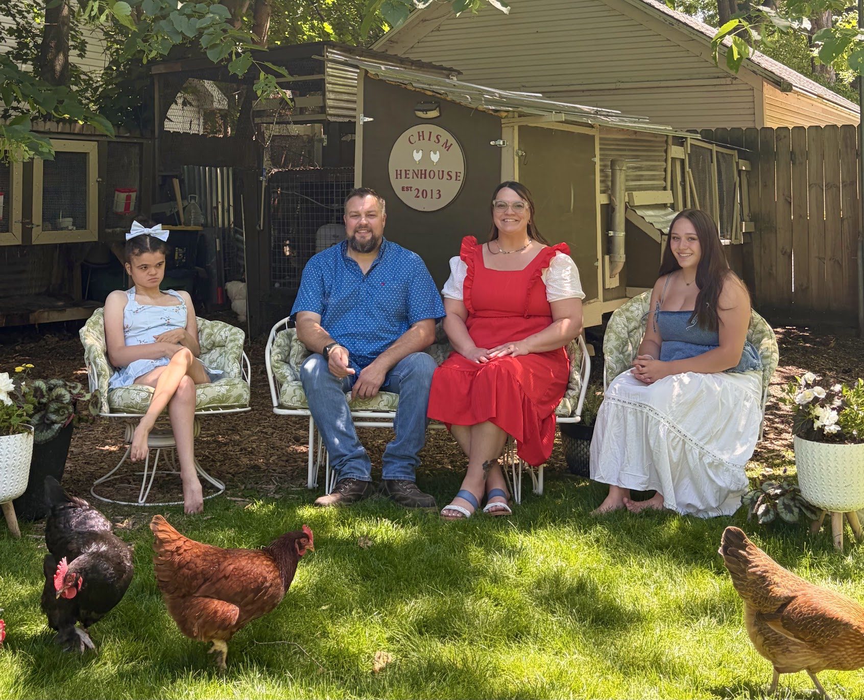 Derek Chism and family on the ranch